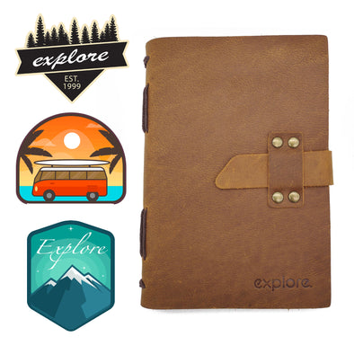 Explore Saddle Leather Journal Gift Pack